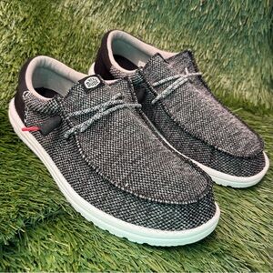 Hey Dude/Wally Funk Open Mesh/Men's Gray and Black Loafers